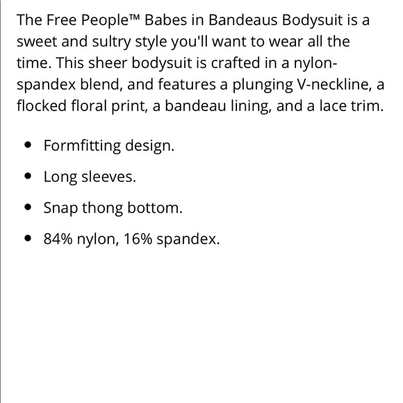 NWT Free People Babes in Bandeau Bodysuit - Picture 3 of 3